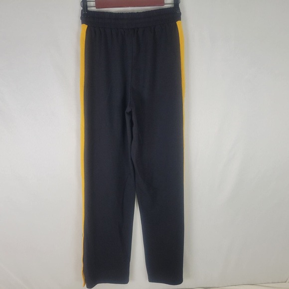 Forever 21 Womens Sweatpants Small Black‎ Yellow Stripe Drawstring Activewear - Picture 2 of 13